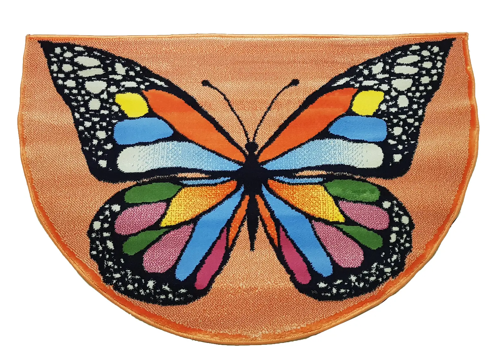 Приліжковий дитячий килим метелик Junix напівколо помаранчевий 3556