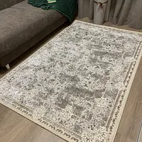 Килим з комбінованим ворсом и термоусадкой Optix бежевий з сірим beige C340D