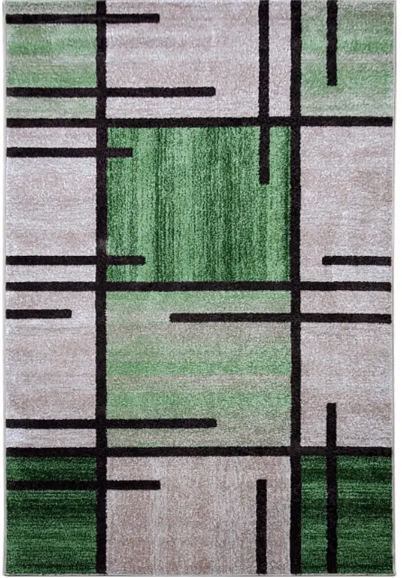 Килим фризе з невисоким ворсом Macio Beige\Green 02239A