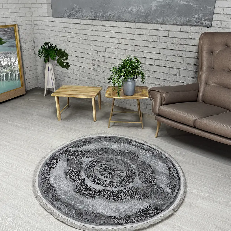 Килим з комбінованим ворсом и термоусадкой Glacia Gray 03935A