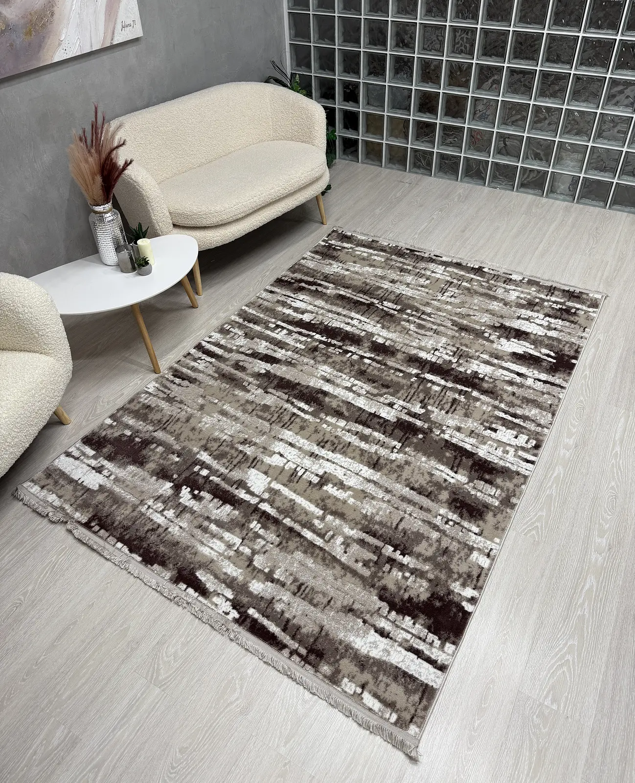 Килим з невисоким ворсом Vortex Бежевий з коричневим 2701B A.KAHVE / KREM