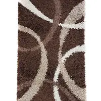 Пухнастий килим Plumis Lux DARK BROWN 7368A