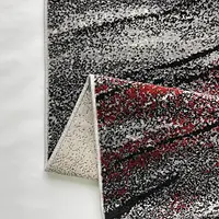 Килим фризе з невисоким ворсом Macio сірий з червоним Gray/Red 04154A