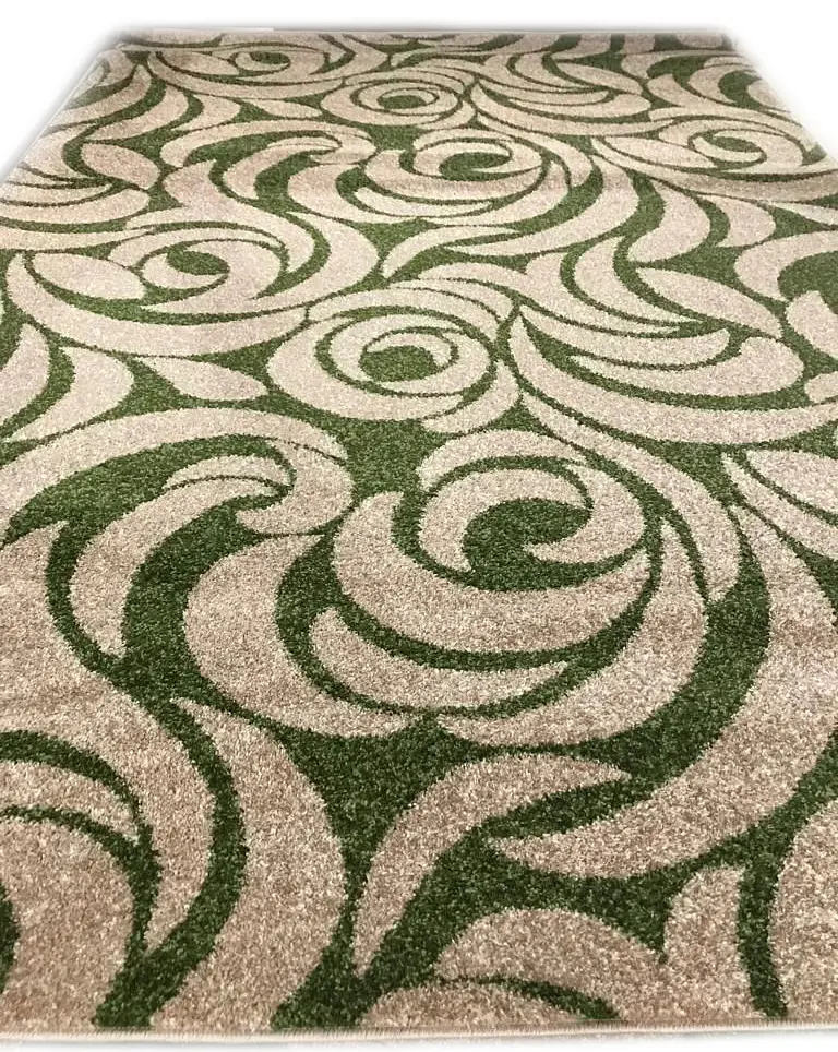Килим фризе з невисоким ворсом Macio Beige\Green 02575A