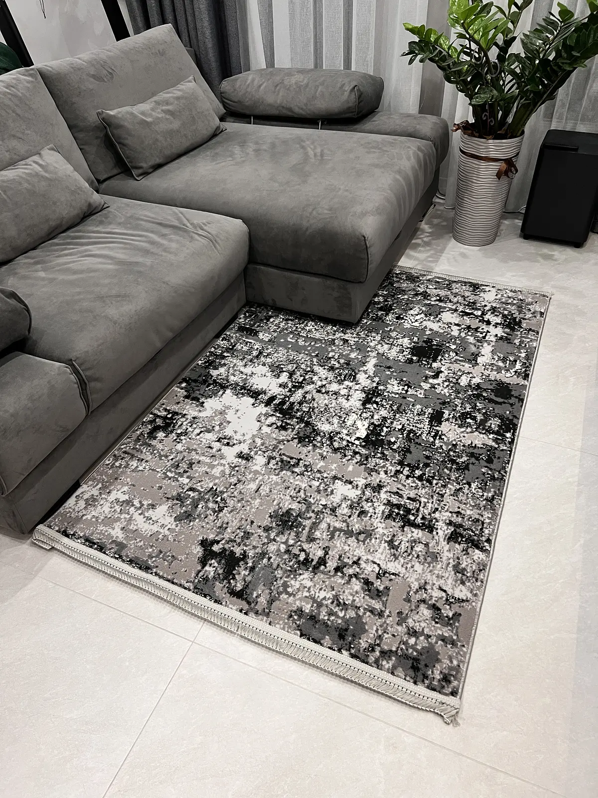 Килим з комбінованим ворсом и термоусадкой Glacia Gray 03935A