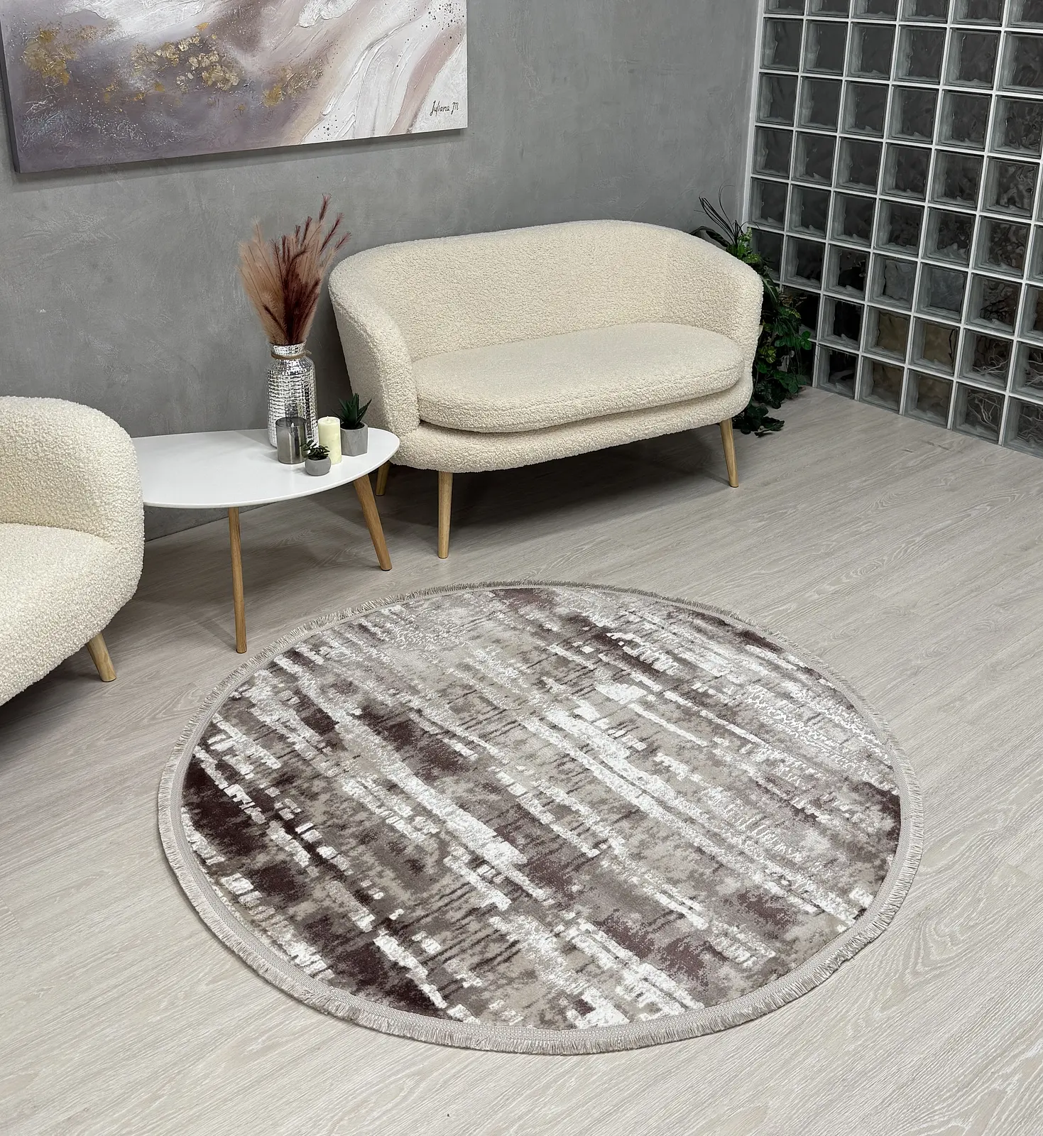 Килим з невисоким ворсом Vortex Бежевий з коричневим 2701B A.KAHVE / KREM