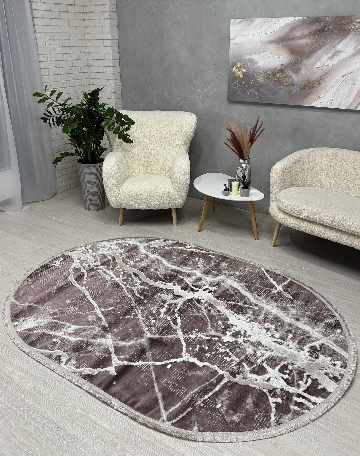 Килим з невисоким ворсом Vortex Коричневий 4640A A.KAHVE / KAHVE