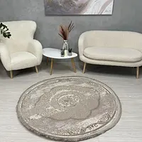 Килим з комбінованим ворсом и термоусадкой Glacia BEIGE 08352A
