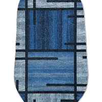 Килим фризе з невисоким ворсом Macio Gray/Blue 02239A