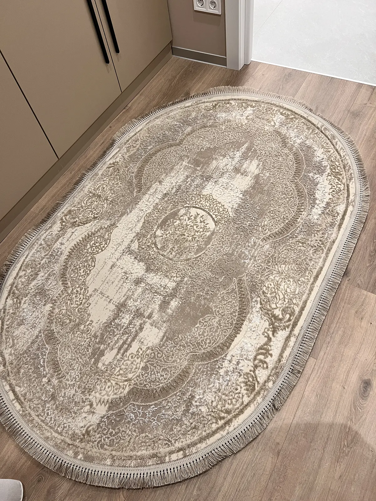 Килим з комбінованим ворсом и термоусадкой Glacia BEIGE 08352A