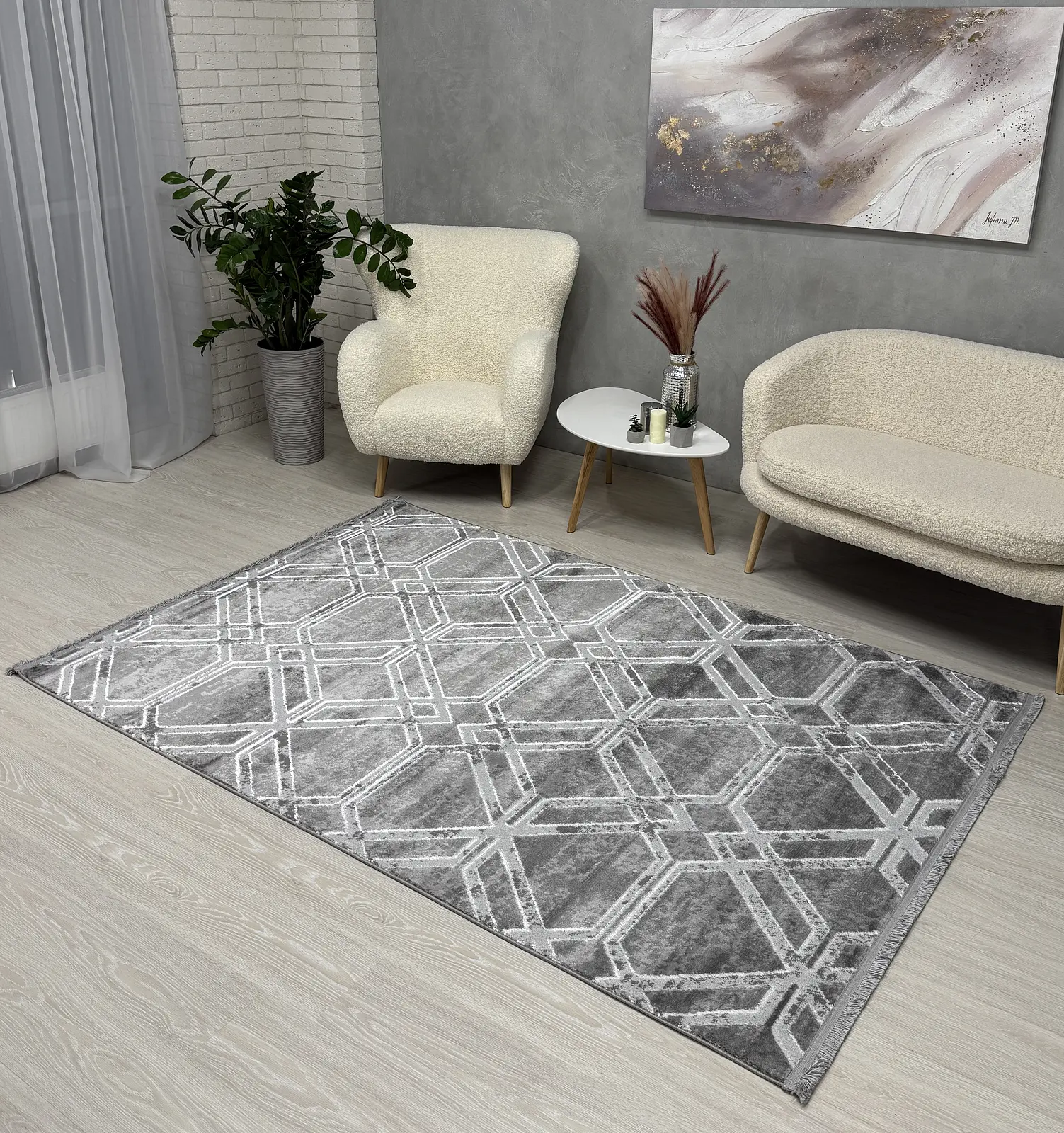 Килим з невисоким ворсом Vortex Сірий 2740G K.GRI / A.GRI