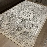 Килим з комбінованим ворсом и термоусадкой Optix бежевий з сірим beige C340B