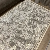 Килим з комбінованим ворсом и термоусадкой Optix бежевий з сірим beige C340D