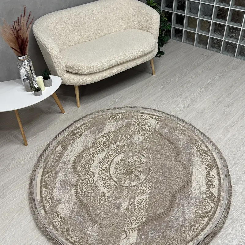 Килим з комбінованим ворсом и термоусадкой Glacia BEIGE 08352A