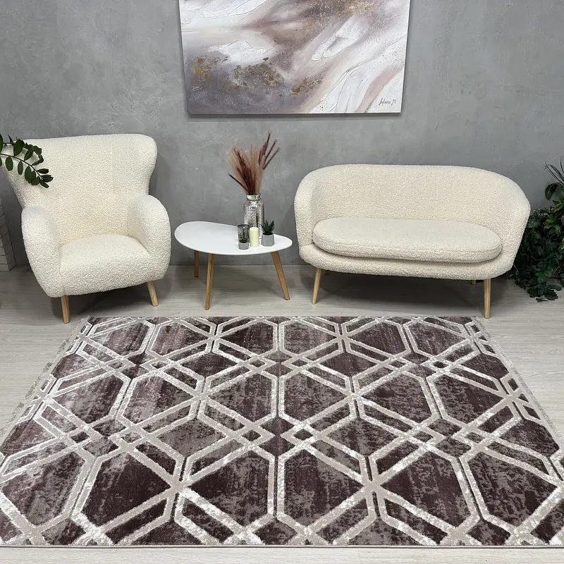 Килим з невисоким ворсом Vortex Бежевий з коричневим 2740G A.KAHVE / KREM