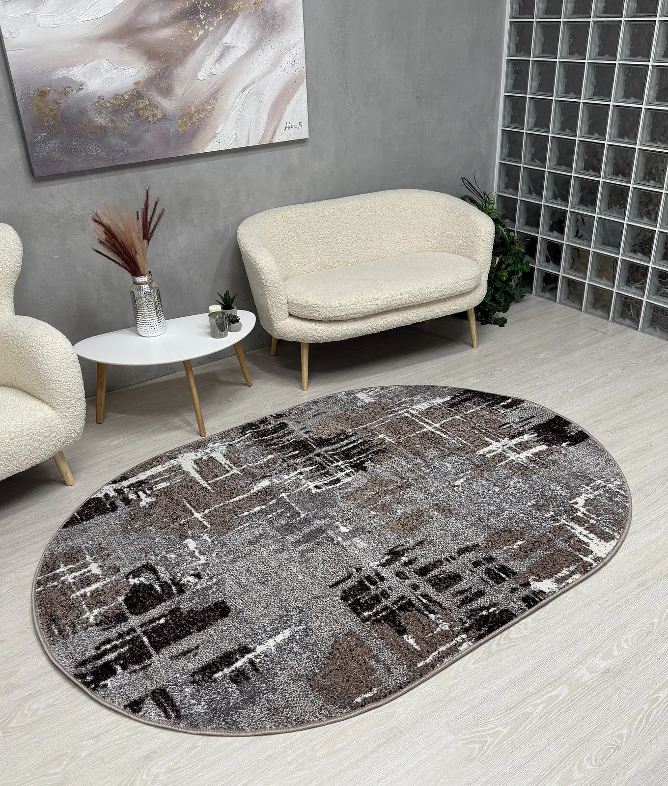 Килим з невисоким ворсом Mara сірий Gray 24037/123