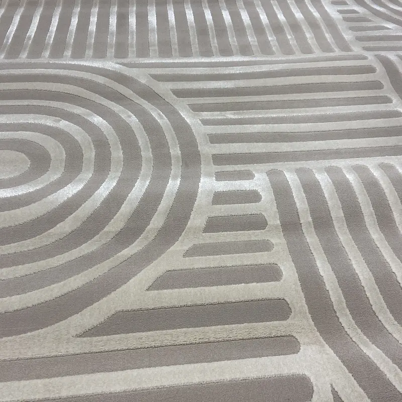 Килим з комбінованим ворсом и термоусадкой Glacia beige 09013A