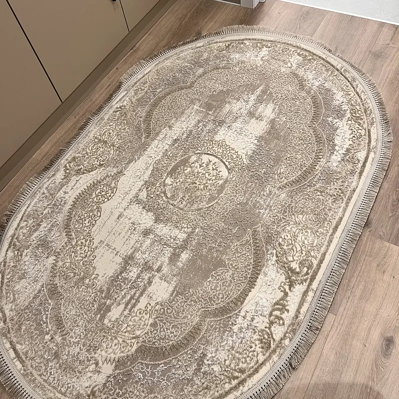 Килим з комбінованим ворсом и термоусадкой Glacia BEIGE 08352A
