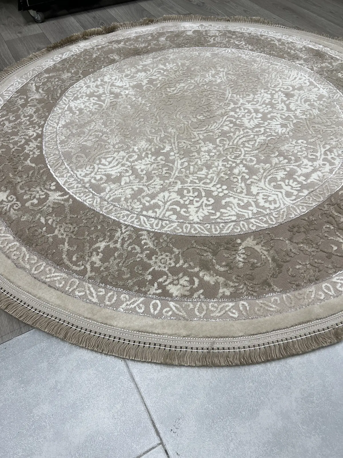 Килим з комбінованим ворсом и термоусадкой Glacia BEIGE 03977A