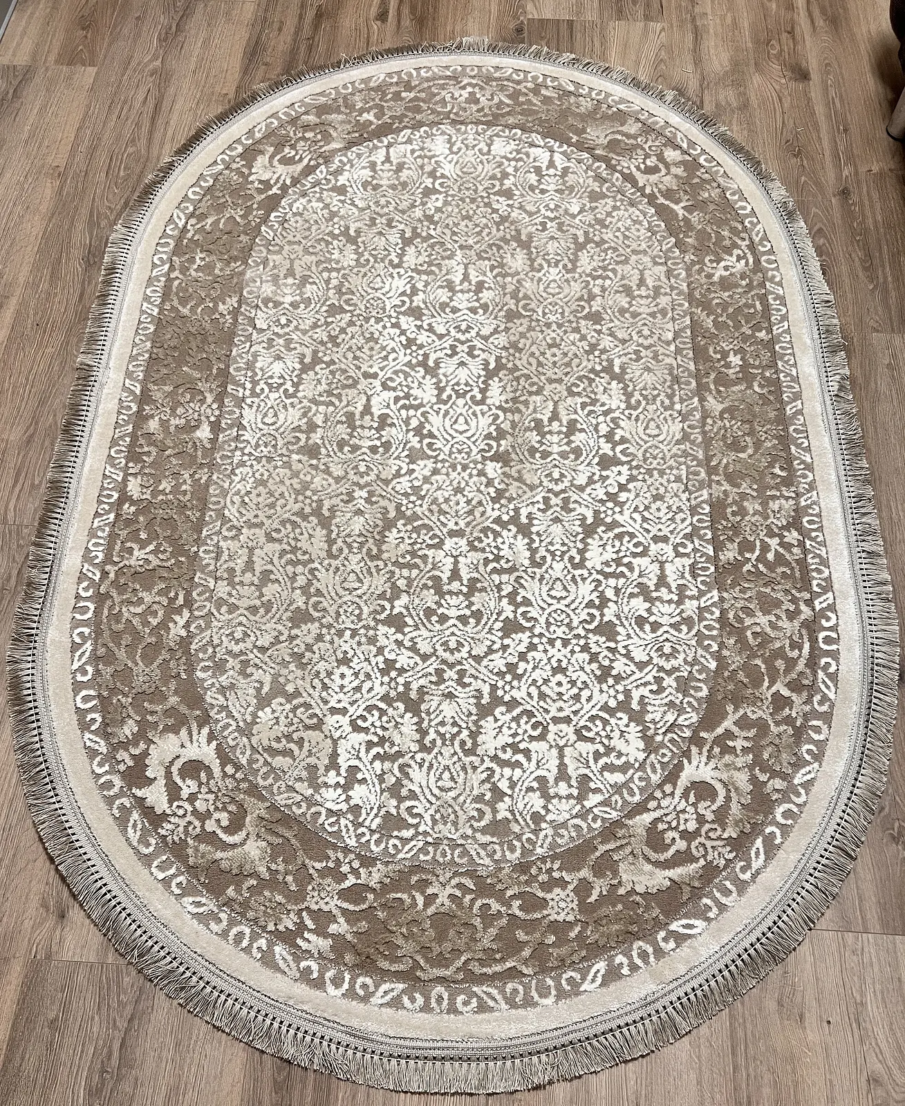 Килим з комбінованим ворсом и термоусадкой Glacia BEIGE 03977A