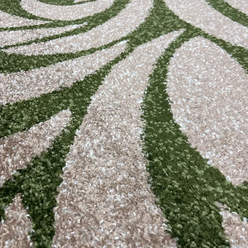 Килим фризе з невисоким ворсом Macio Beige\Green 02575A