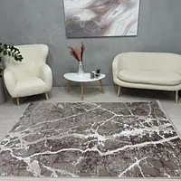 Килим з невисоким ворсом Vortex Бежевий з коричневим 4640A KAHVE / A.KAHVE
