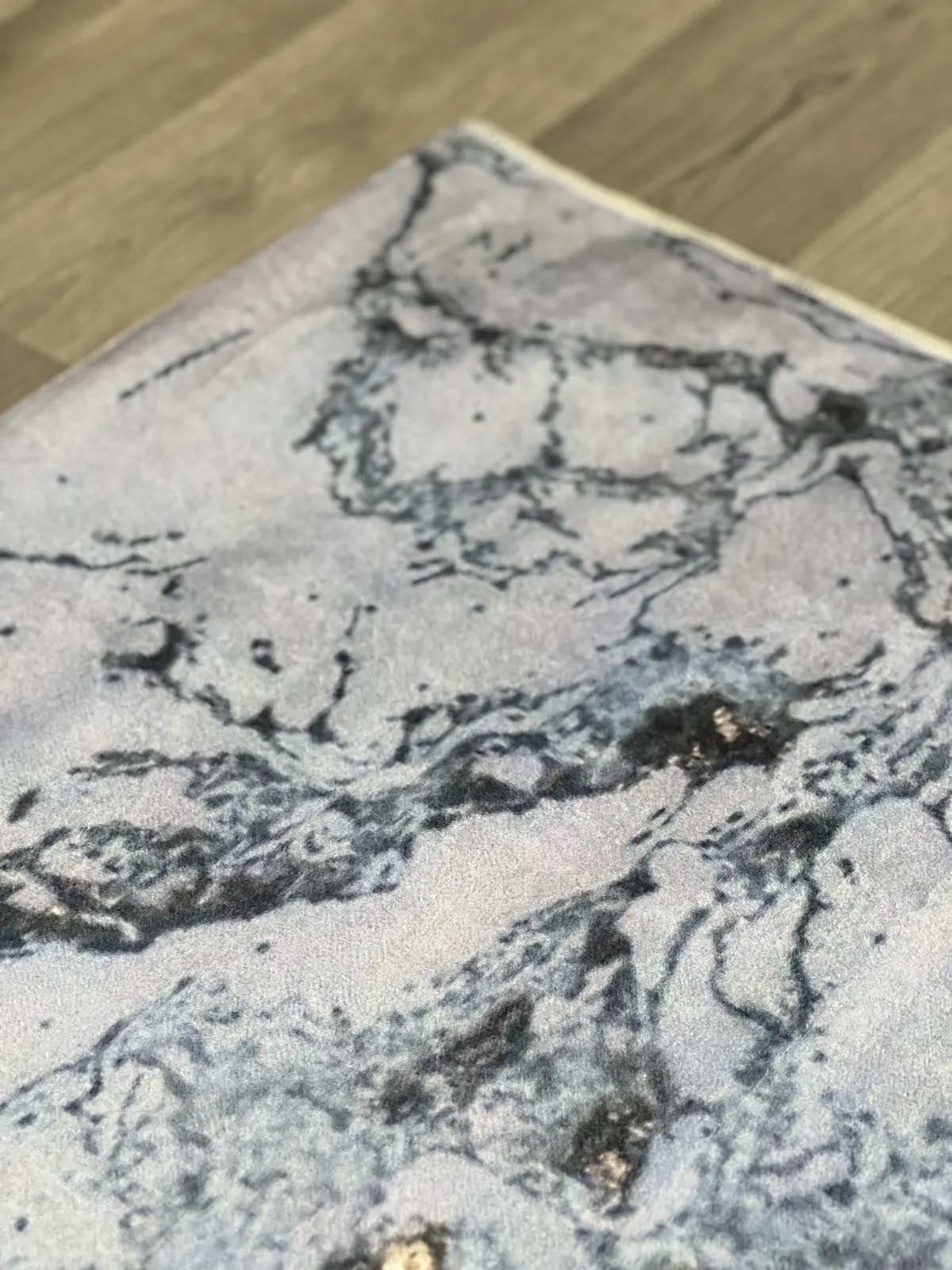 Універсальний килим на прогумованій основі Verda Stone Бело-голубой мармур Білий D106