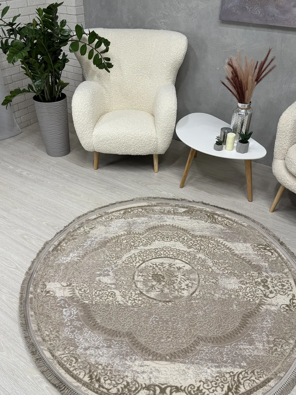 Килим з комбінованим ворсом и термоусадкой Glacia BEIGE 08352A