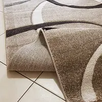 Килим з художньою стрижкою Tropica beige D508B