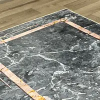 Універсальний килим на прогумованій основі Verda Stone сине сірий мармур Синій S104