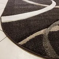 Килим з художньою стрижкою Tropica DARK BROWN D508A