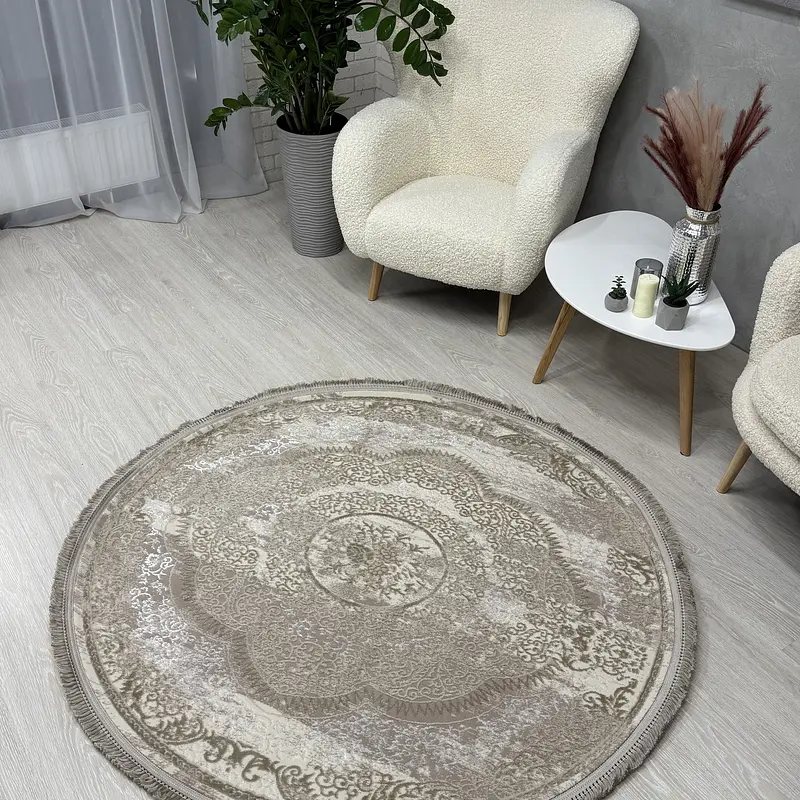 Килим з комбінованим ворсом и термоусадкой Glacia BEIGE 08352A