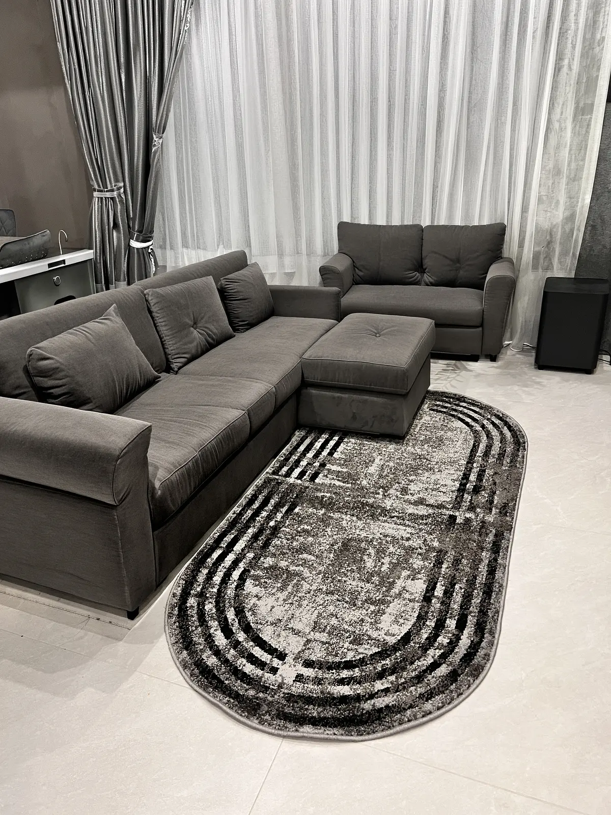 Килим фризе з невисоким ворсом Macio Gray 08559A