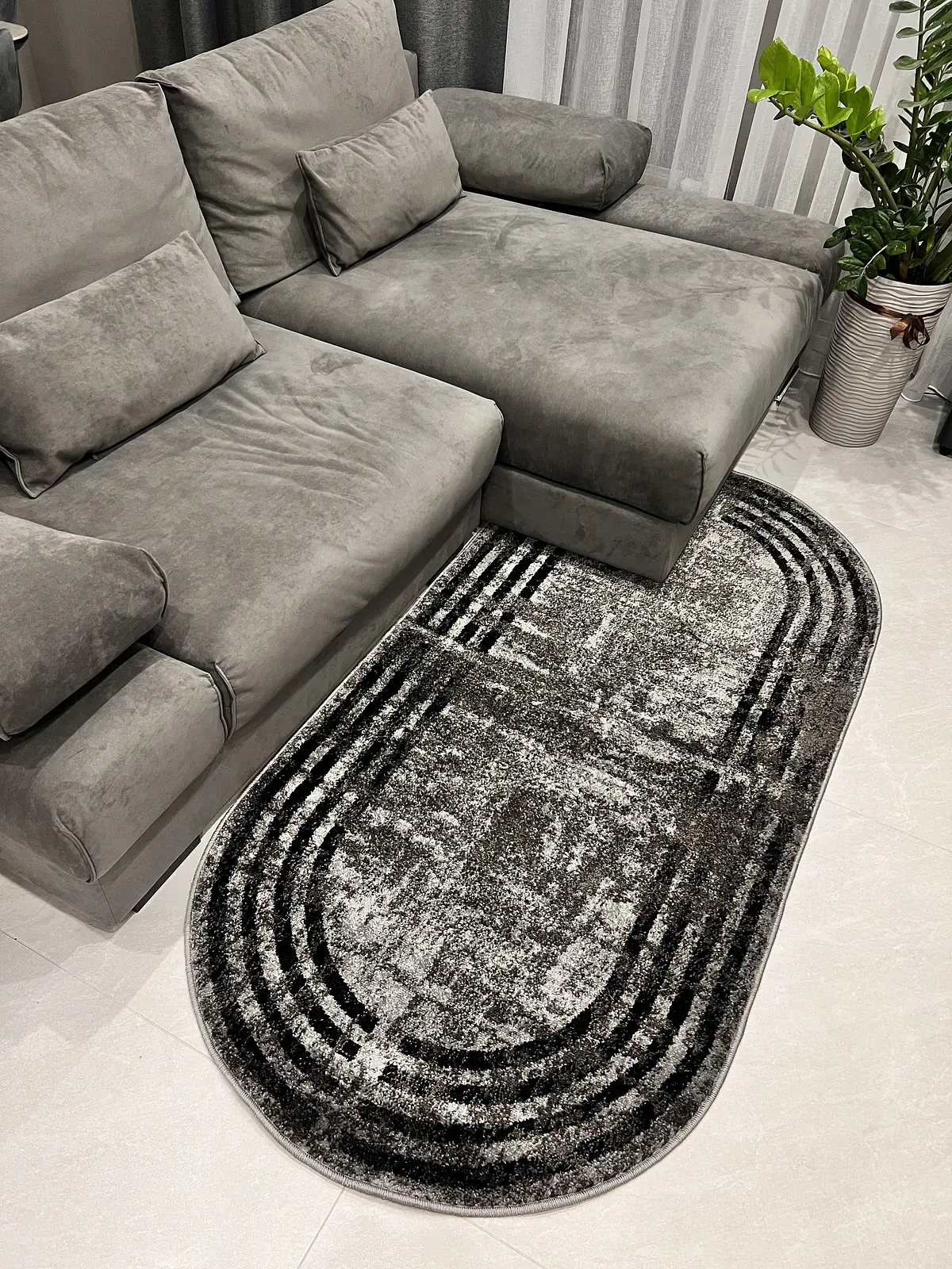 Килим фризе з невисоким ворсом Macio Gray 08559A