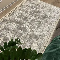Килим з комбінованим ворсом и термоусадкой Optix бежевий з сірим beige C340D