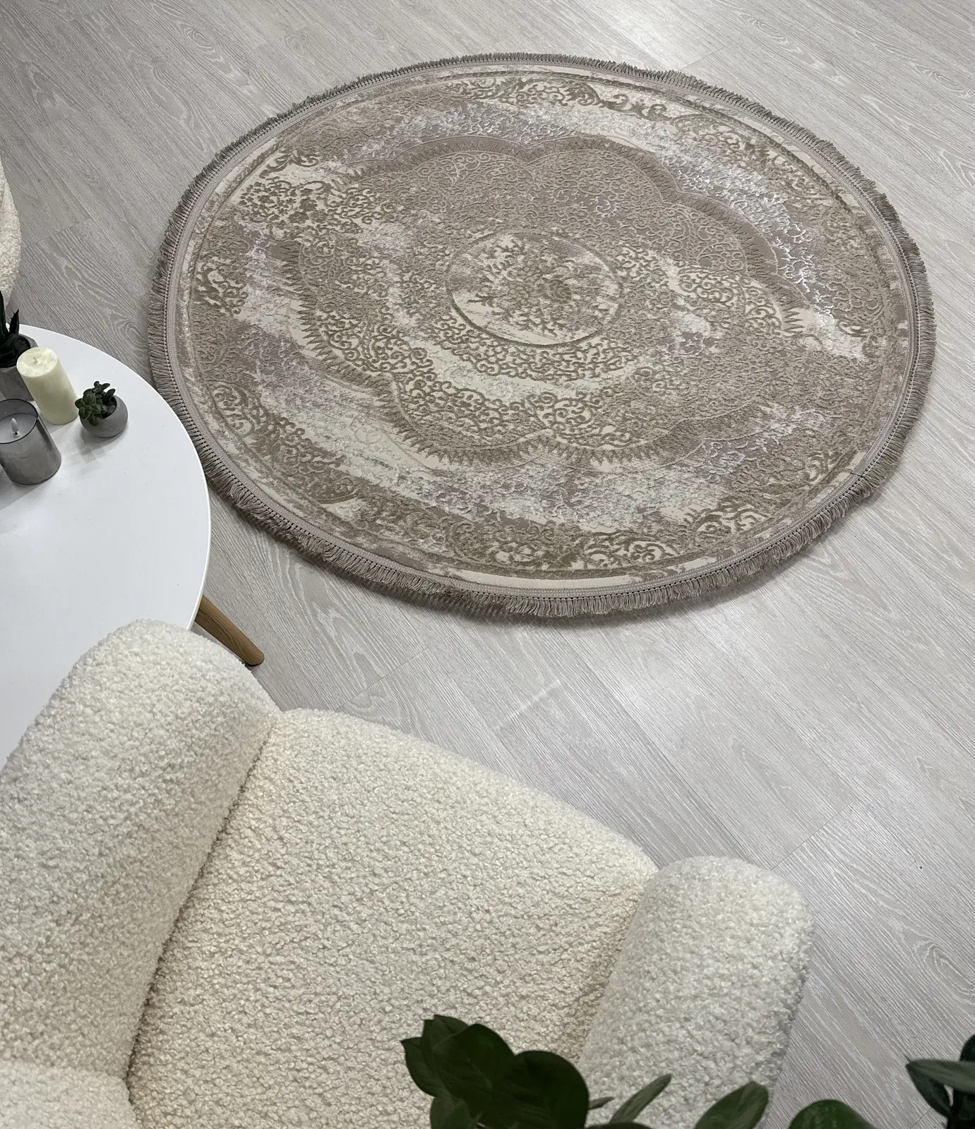 Килим з комбінованим ворсом и термоусадкой Glacia BEIGE 08352A