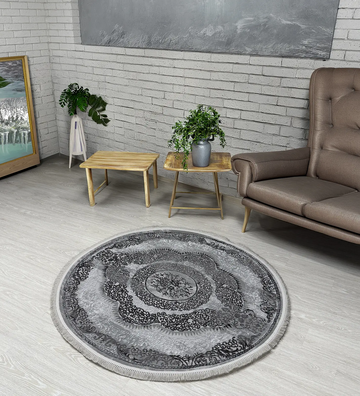 Килим з комбінованим ворсом и термоусадкой Glacia Gray 03935A