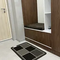 Безворсовий килим на гумовій основі універсальний Versa коричневий з бежевим 19697/91