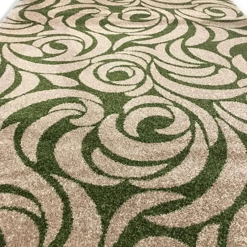 Килим фризе з невисоким ворсом Macio Beige\Green 02575A