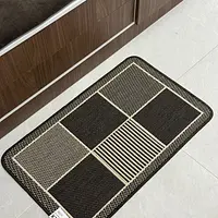 Безворсовий килим на гумовій основі універсальний Versa коричневий з бежевим 19697/91