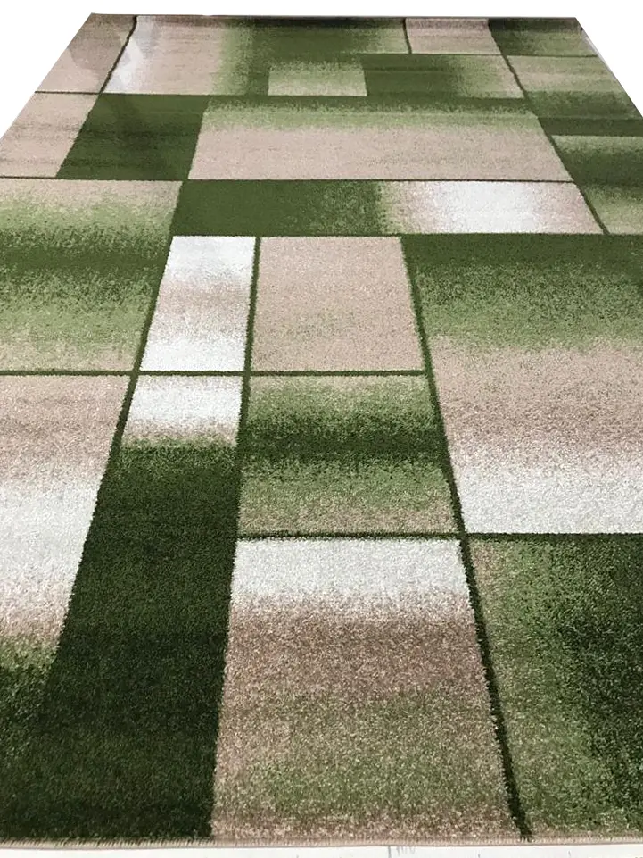 Килим фризе з невисоким ворсом Macio Beige\Green 02626A