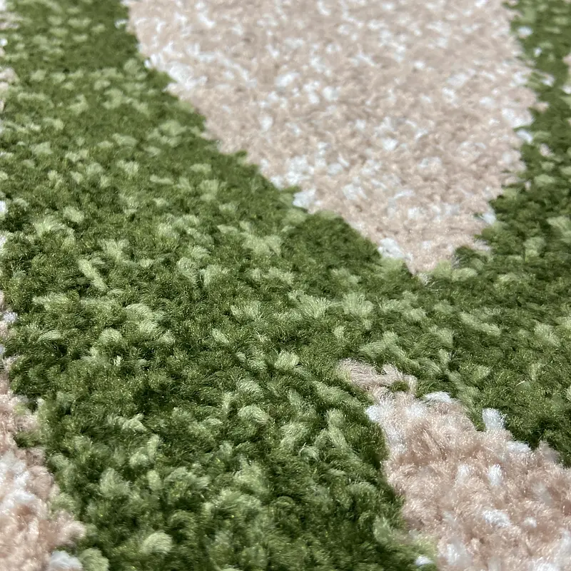 Килим фризе з невисоким ворсом Macio Green\Beige 02575A