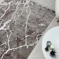 Килим з невисоким ворсом Vortex Бежевий з коричневим 4640A KAHVE / A.KAHVE