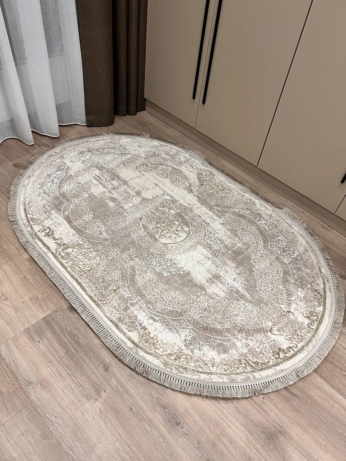 Килим з комбінованим ворсом и термоусадкой Glacia BEIGE 08352A