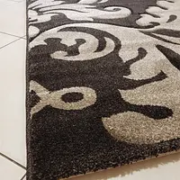 Килим з художньою стрижкою Tropica DARK BROWN C586A