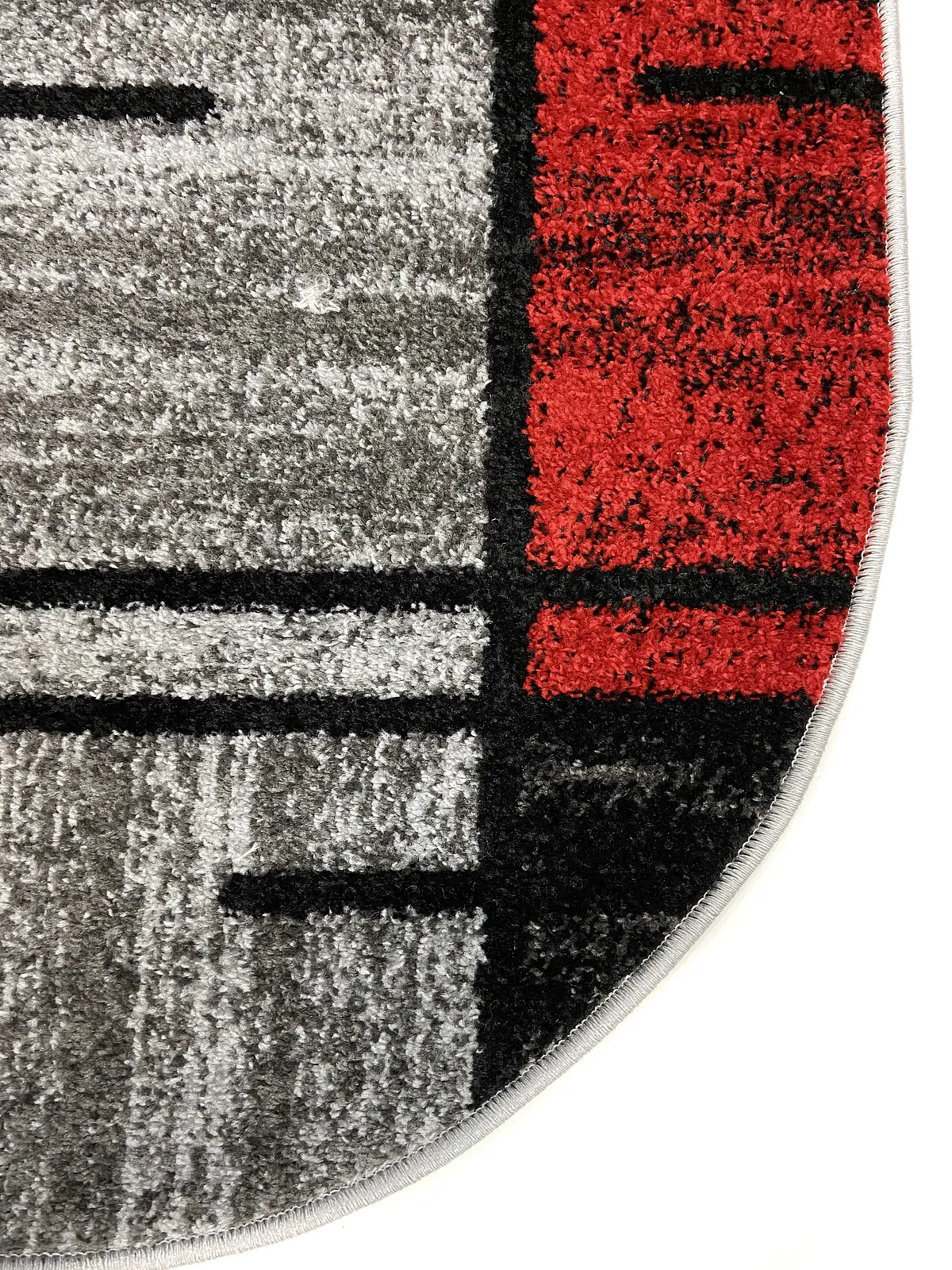 Килим фризе з невисоким ворсом Macio Gray/Red 02239A